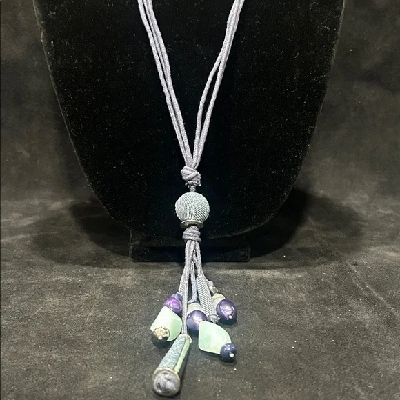 Christopher & Banks Blue and Silver Beaded Necklace - Picture 8 of 15